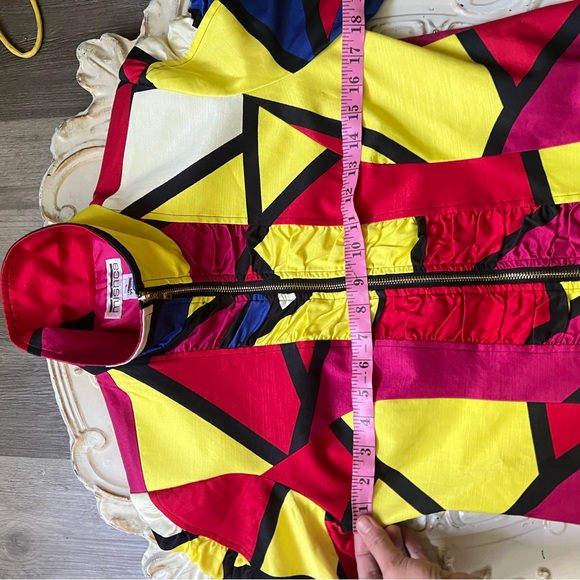 Mishca Vintage 80s Geometric Print Jacket Size Small - Picture 4 of 11
